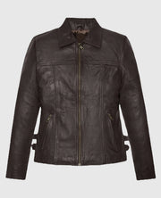 Hailey Baldwin Bieber Brown Leather Jacket