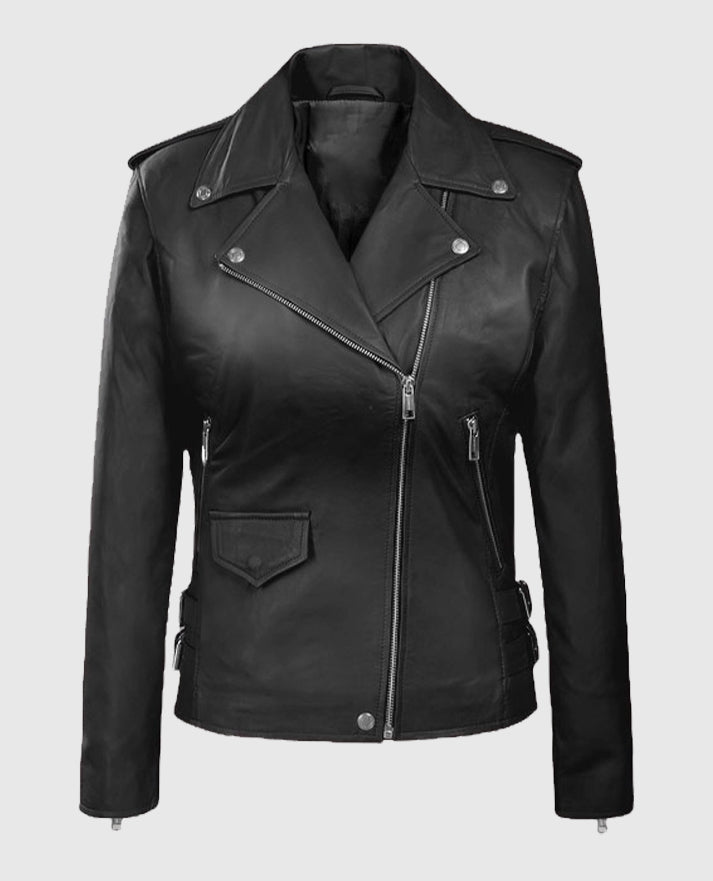 Hilary Duff Black Leather Jacket