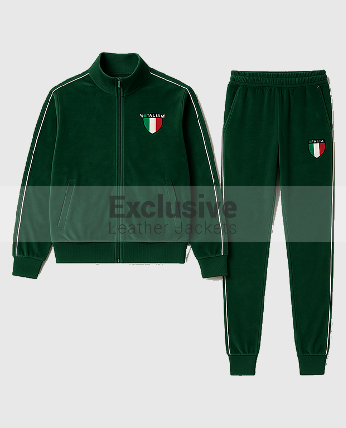 Jason Kelce Italia Green Velour Tracksuit