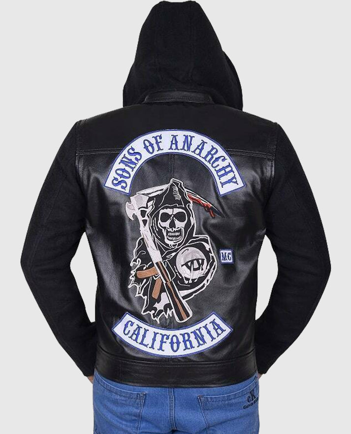Jax Teller Sons of Anarchy Black Hooded Leather Jacket