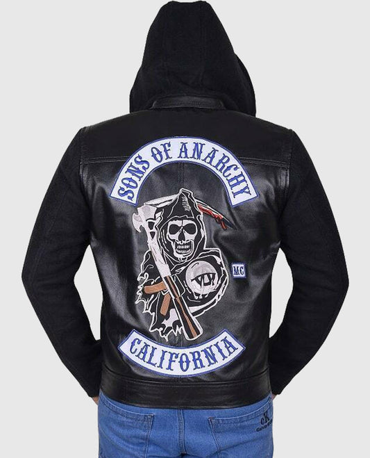 Jax Teller Sons of Anarchy Black Hooded Leather Jacket
