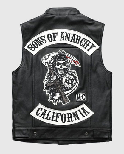 Jax Teller Sons of Anarchy Black Leather Vest
