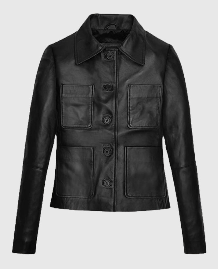 Jenna Ortega Wednesday Leather Bl;ack Jacket