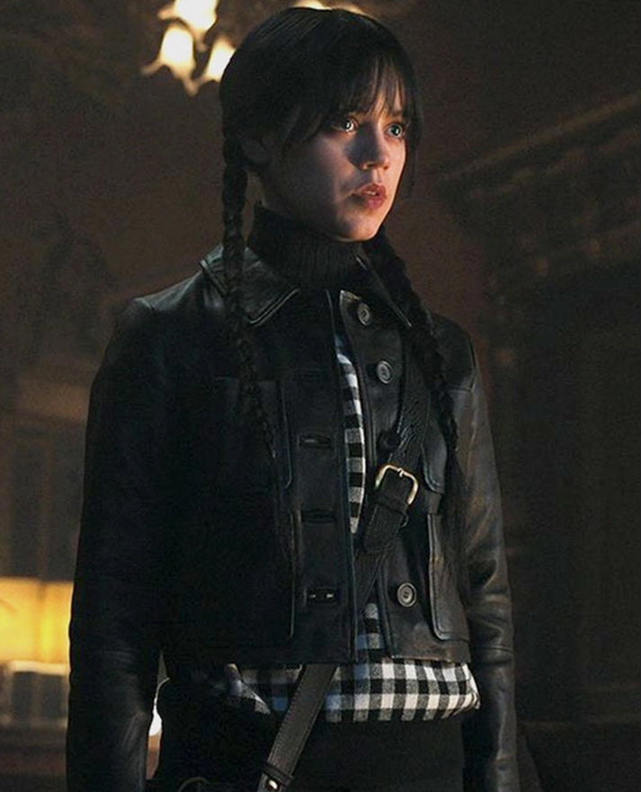 Jenna Ortega Wednesday Leather Jacket