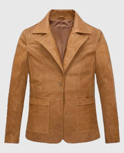 Jennifer Aniston Friends Season 5 Leather Brown Blazer