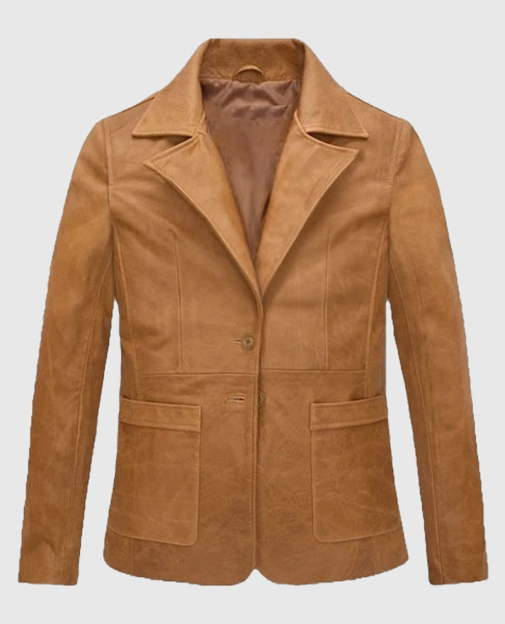 Jennifer Aniston Friends Season 5 Leather Brown Blazer