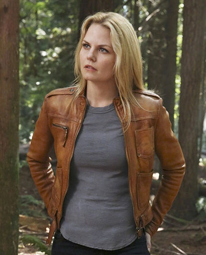 Jennifer Morrison Once Upon A Time Brown Leather Jacket