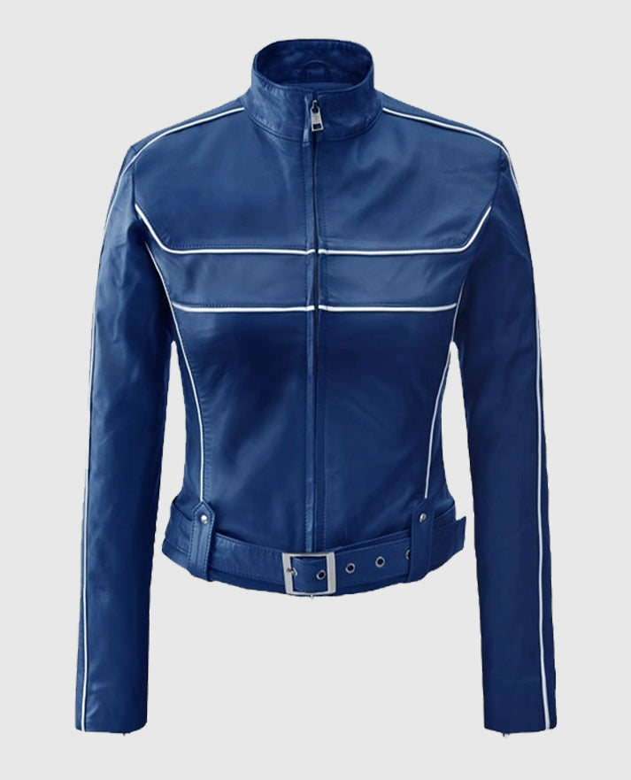 Jennifer Morrison Once Upon a Time Leather Jacket in Blue
