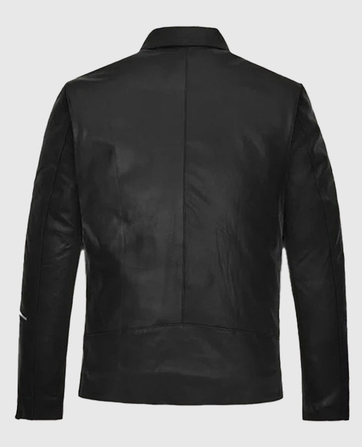 Jensen Huang Leather Black Jacket