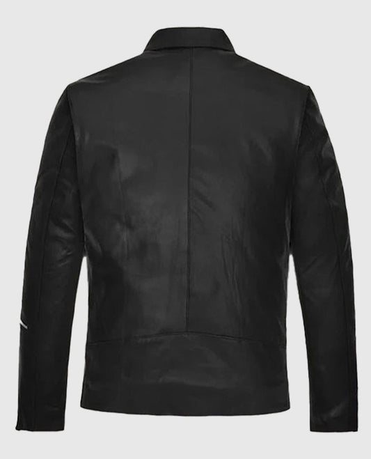 Jensen Huang Leather Black Jacket