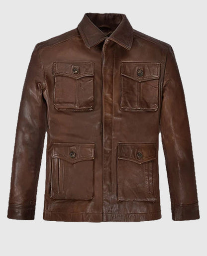 Jensen Ross Ackles Supernatural Season 7 Brown Leather Jacket