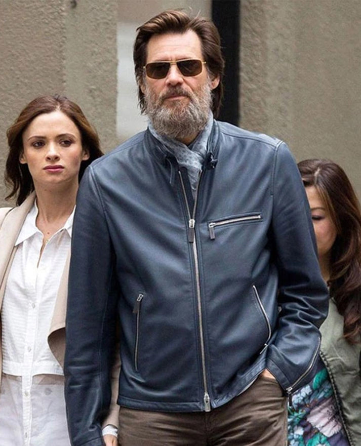 Jim Carrey Blue Leather Jacket