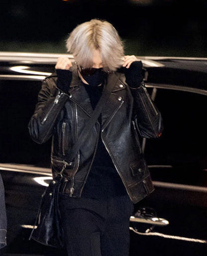 Jimin Black Leather Jacket
