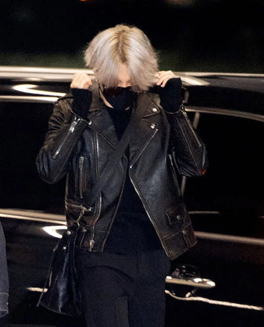 Jimin Black Leather Jacket