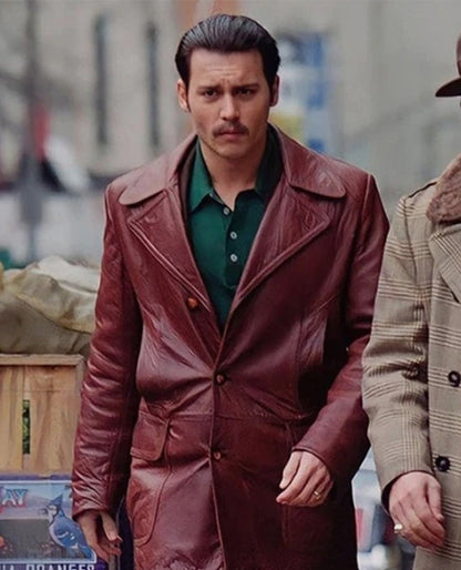 Johnny Depp Donnie Brasco Leather Blazer