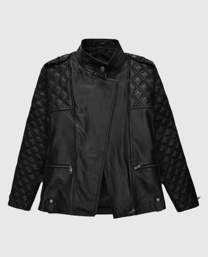 Kate Hudson Black Quilted Leather Jacket