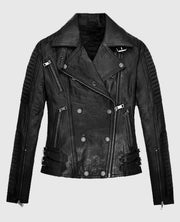 Keira Knightley Black Leather Jacket