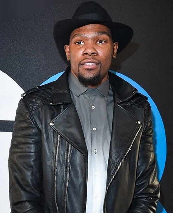 Kevin Durant Black Leather Jacket