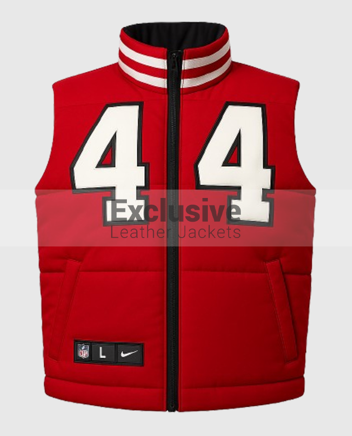 Kristin Juszczyk 49ers Inspired Puffer Vest Front View