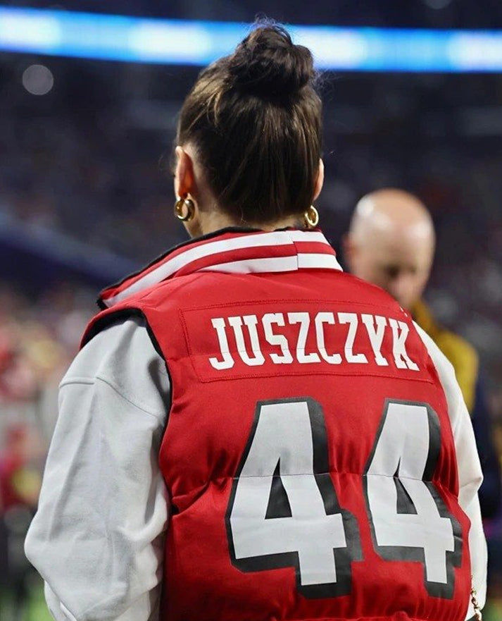 Kristin Juszczyk 49ers Red Puffer Vest