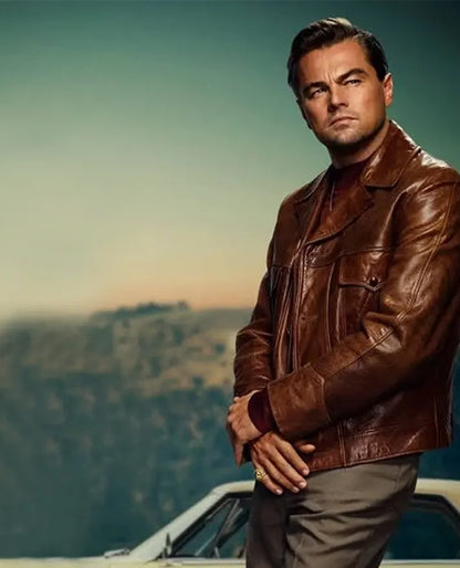 Leonardo DiCaprio Once Upon a Time in Hollywood leather jacket