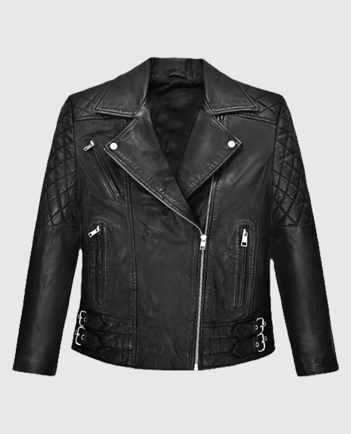Lucy Hale Leather Black Biker Jacket