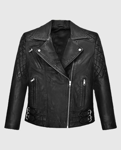 Lucy Hale Leather Black Biker Jacket
