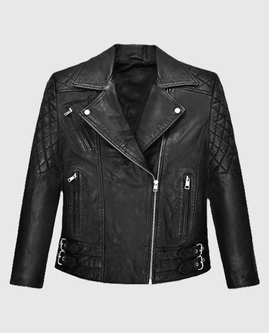 Lucy Hale Leather Black Biker Jacket