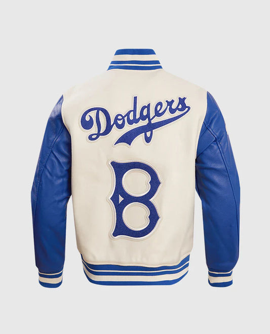 MLB Brooklyn Dodgers Retro Classic Men's Rib Wool White n Blue Varsity Jacket