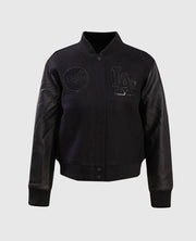 MLB Los Angeles Dodgers Women's Black Varsity Jacket