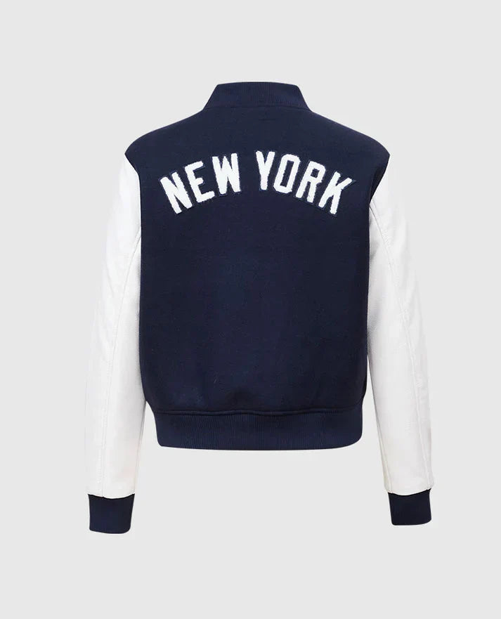 MLB New York Yankees Women's Blue Letterman Jacket