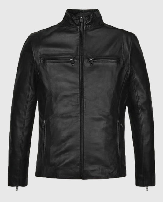 Mark Wahlberg The Other Guys Black Leather Jacket