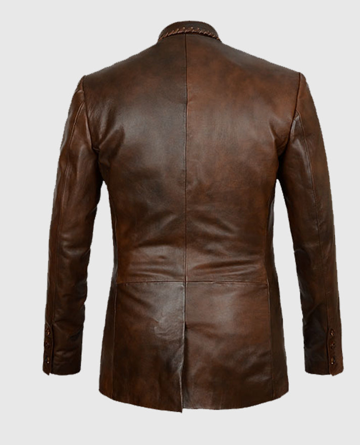Men's Brown Medieval Leather Blazer
