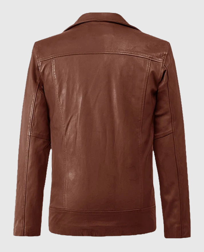 Men's Dauntless Tan Biker Leather Jacket