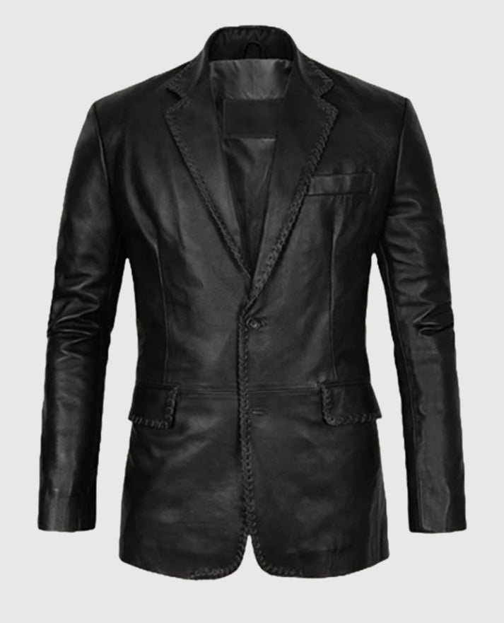 Medieval Black Leather Blazer