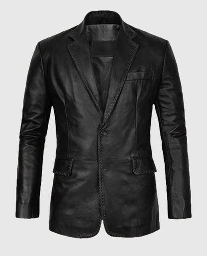 Medieval Black Leather Blazer