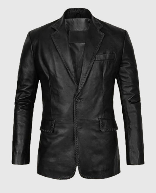 Medieval Black Leather Blazer