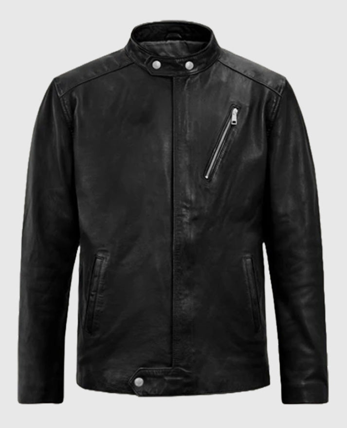Men's Motorad Black Biker Leather Jacket