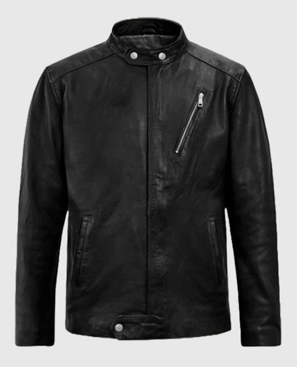 Men's Motorad Black Biker Leather Jacket