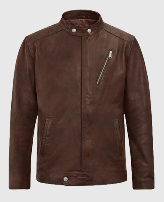 Men's Motorad Spanish Brown Biker Leather Jacket