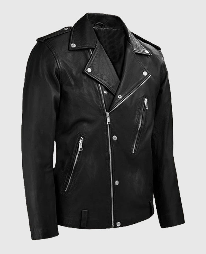 Men's Beast Black Moto Leather Jacket