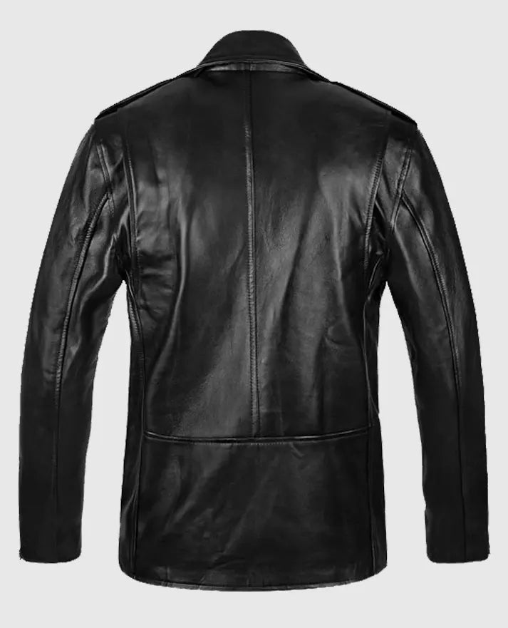 Men's Biker Leather Black Jacket