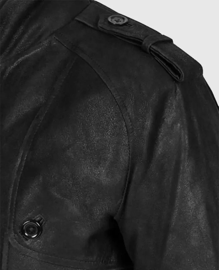 Mens Black BikerLeather Black Jacket