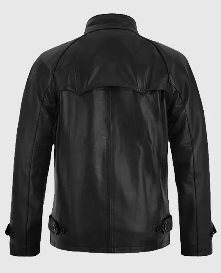 Mens Black Caferacer Leather Jacket