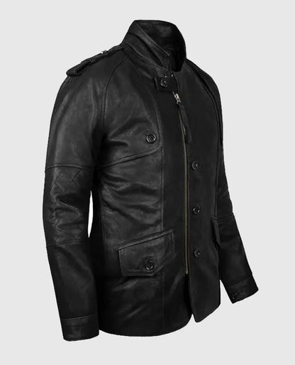 Men’s Black Motorcycle Leather Jacket