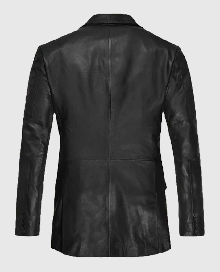 Men's Catwalk Black Leather Blazer