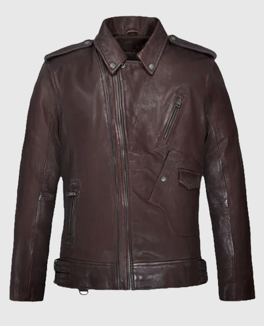 Men's Falcon Burgundy Rider Leather Jacket
