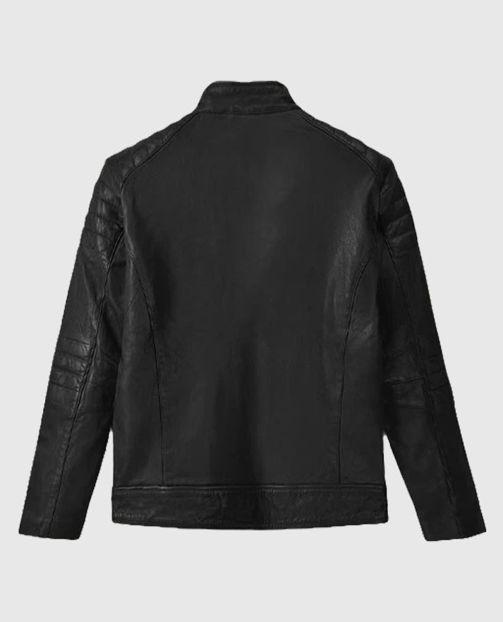 Men's Firefly Moto Biker Black Leather Jacket