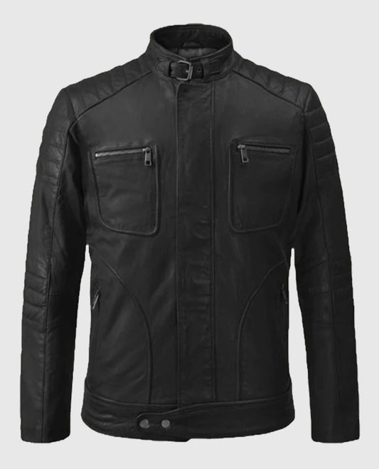 Men's Firefly Moto Black Biker Leather Jacket