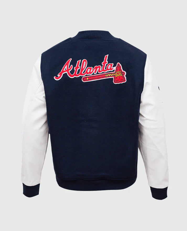 Men's MLB Atlanta Braves Blue Varsity Jacket